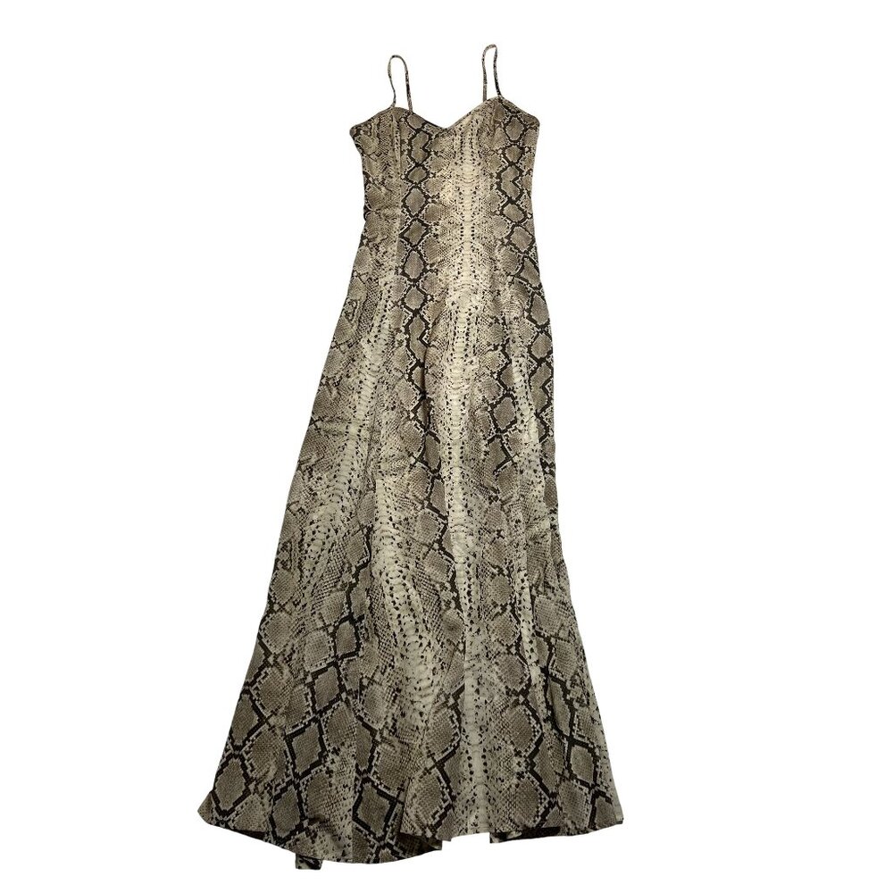 SPRWMN Bias Maxi Dress in Beige Snakeksin
